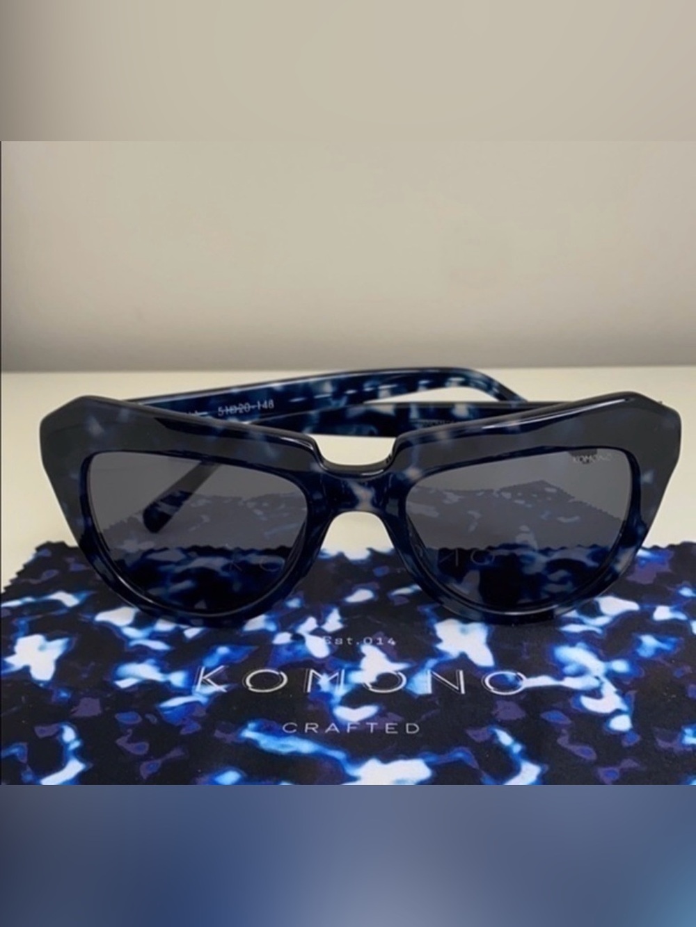 KOMONO Blue Tortoiseshell Cat Eye Sunglasses - Women - Picture 4 of 8